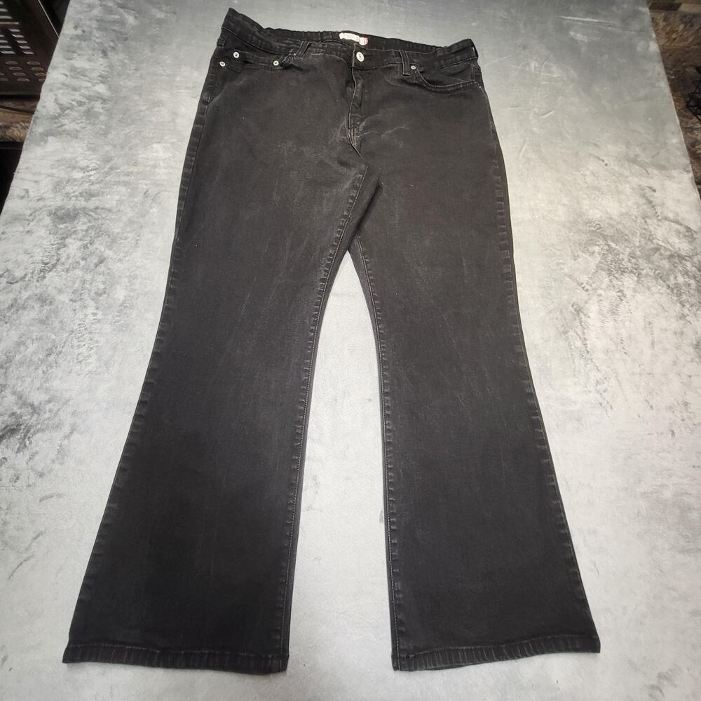 Levis 512 Perfectly Shaping Bootcut Jeans Womens 22W Short Black Stretch Denim